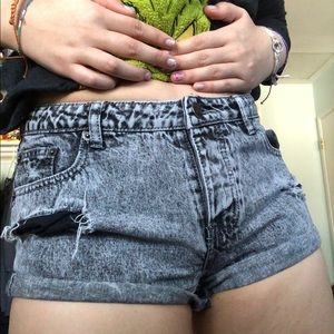 distressed gray shorts